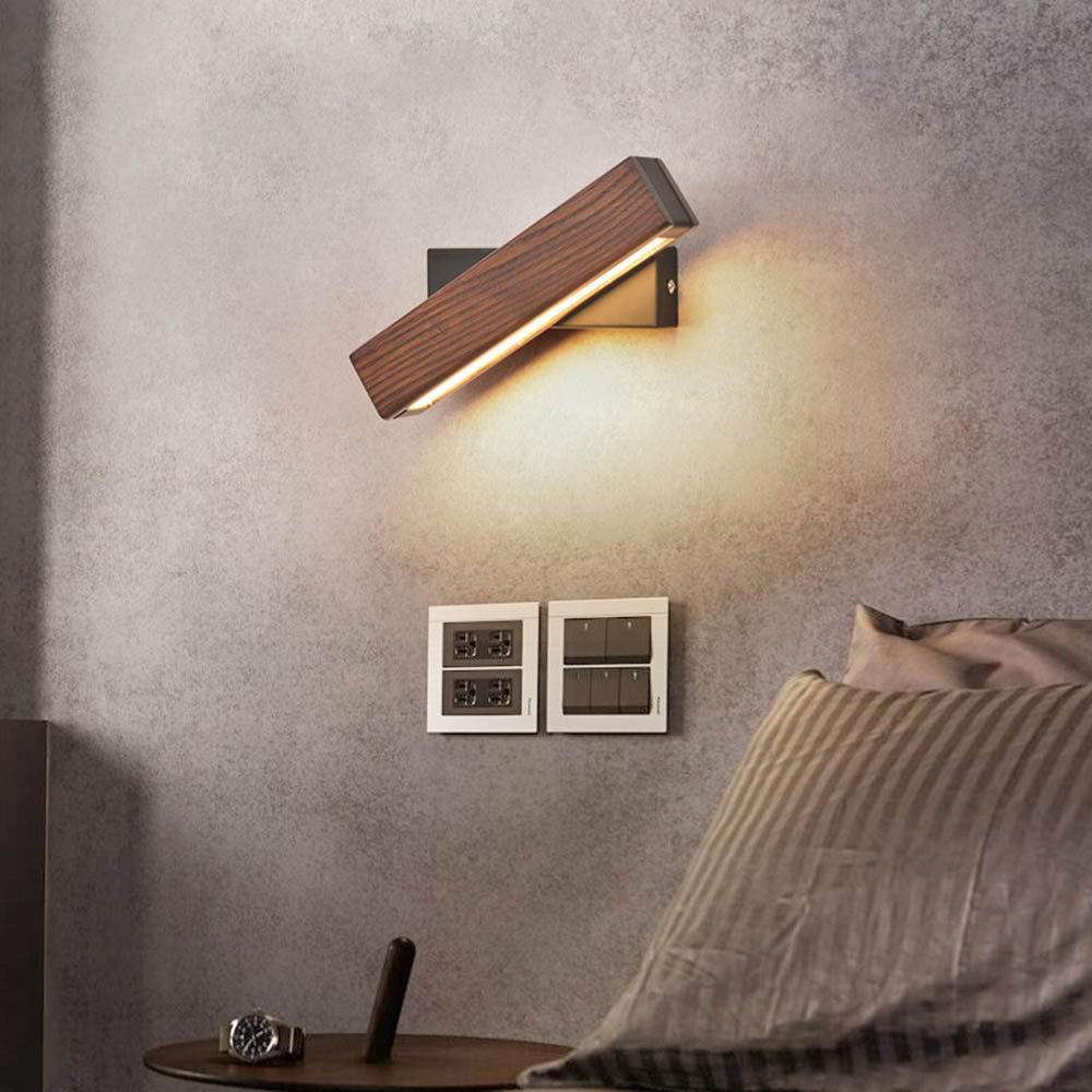 Wooden Wall Light Bedroom, Rotatable Head — Meridian NH-707