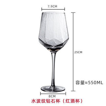 Hammered Glass Wine Goblet — Verre NH-1558