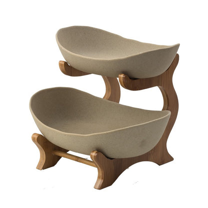 Ceramic Candy Dish for Fruit and Sweets, Tiered Stand — Marmo NH-608