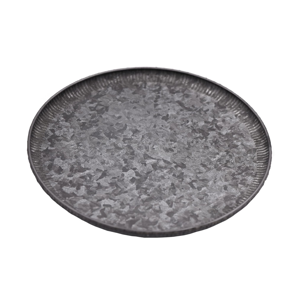 Galvanised Metal Tray, 32cm Corrugated Edge — Atrium NH-1512