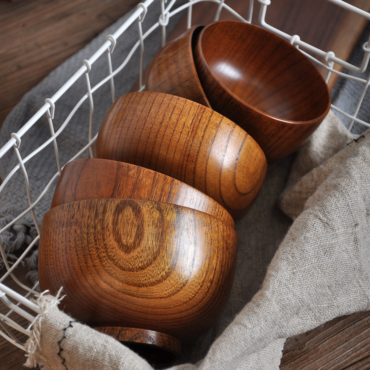 Wooden Soup Bowl for Rice and Noodles, Jujube Wood — Alcova NH-630