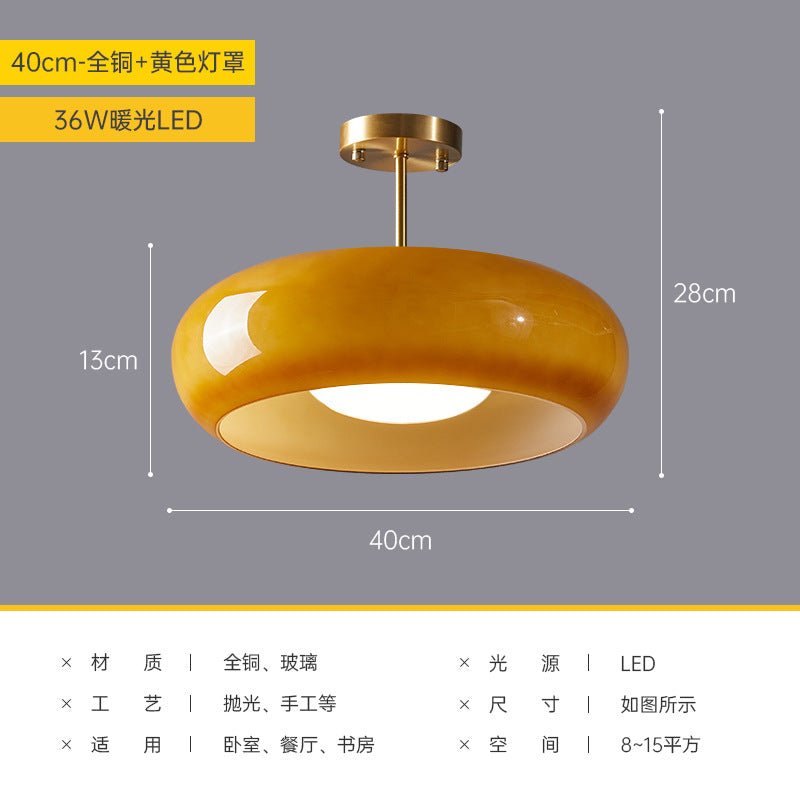 Brass Ceiling Light Hallway, Solid Brass Flush Mount — Meridian NH-042