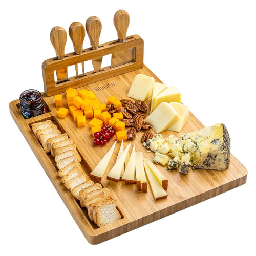 Bamboo Cheese Board with Four Knives, 36 x 28cm — Grove NH-1571