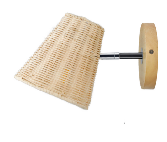 Rattan Wall Sconce, Woven Bedside Light — Meridian NH-708