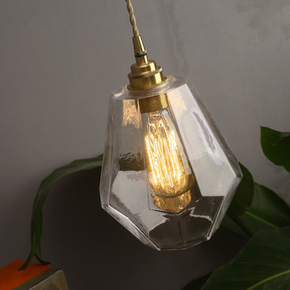 Brass and Glass Pendant Light — Meridian NH-1573