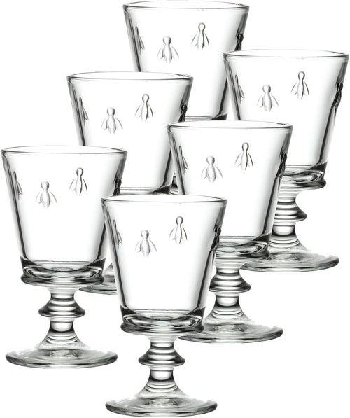 Pressed Glass Wine Glasses, Set of Six 350ml — Verre NH-1460