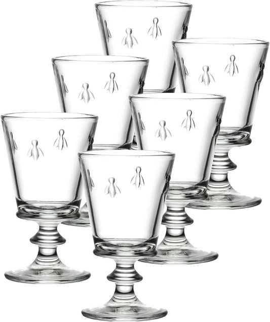 Pressed Glass Wine Glasses, Set of Six 350ml — Verre NH-1460