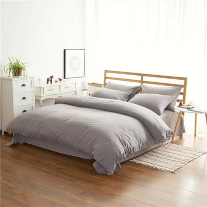 Pure Cotton Quilt Cover Set, Solid Colour 4 Piece — Quietude NH-885