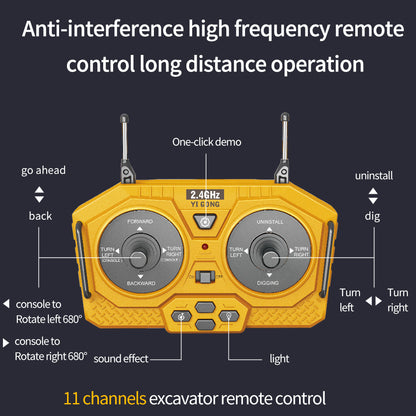 Remote Control Excavator, 11-Channel, Rechargeable — Playtime NH-1665