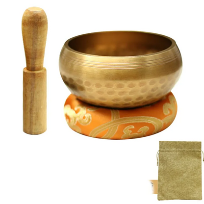 Copper Singing Bowl Set with Striker and Cushion — Chorus NH-961