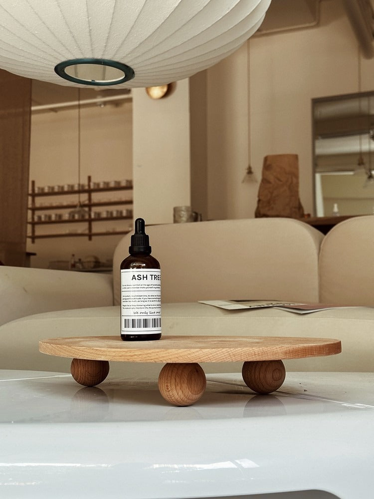 Wooden Serving Tray Decorative, Solid Beech Raised on Legs, 38 cm — Atrium NH-055