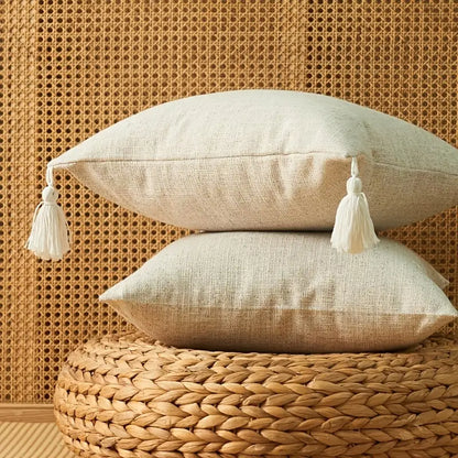 Cotton Linen Cushion Cover with Tassels, 45cm — Marram NH-903