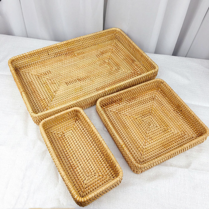Woven Vine Rectangular Tray Set — Lattice NH-929
