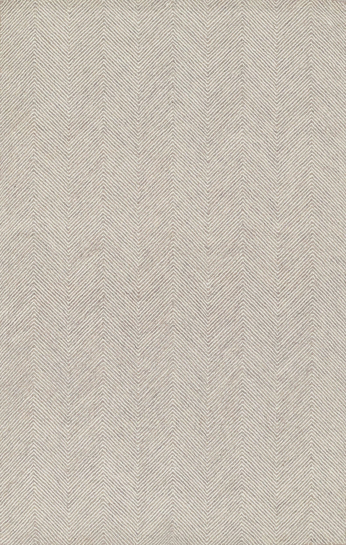 Hand-Tufted Wool Herringbone Rug, 240 x 300cm Taupe — Loom NH-1624