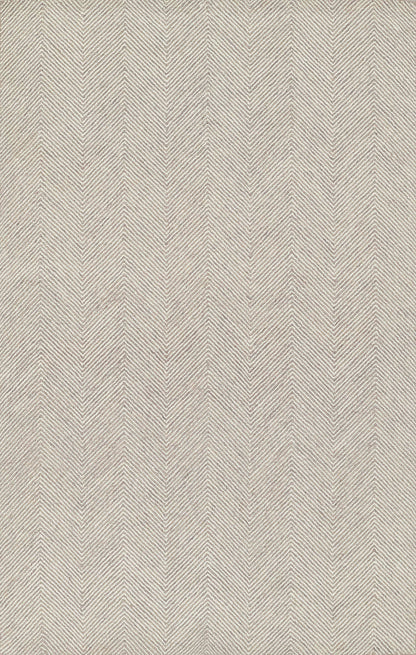 Hand-Tufted Wool Herringbone Rug, 240 x 300cm Taupe — Loom NH-1624