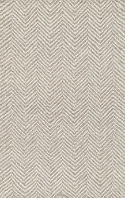 Hand-Tufted Wool Herringbone Rug, 240 x 300cm Taupe — Loom NH-1624