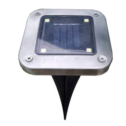 Solar Ground Light Square, Stainless Steel 10cm — Pathstone NH-369