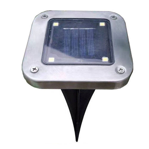 Solar Ground Light Square, Stainless Steel 10cm — Pathstone NH-369