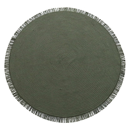 Handwoven Cotton Rug Round, 120 to 150 cm Diameter Solid Colour — Atrium NH-050