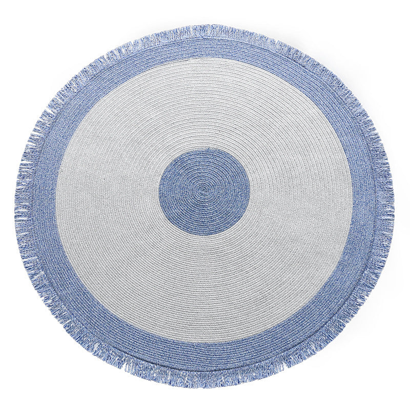 Handwoven Cotton Rug Round, 120 to 150 cm Diameter Solid Colour — Atrium NH-050