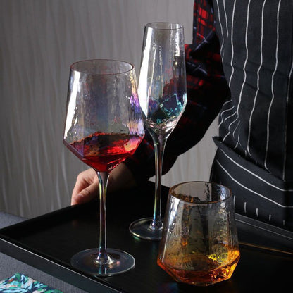 Hammered Glass Wine Goblet — Verre NH-1558