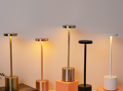 Metal Touch Table Lamp, USB Rechargeable, Three Colour — Meridian NH-722