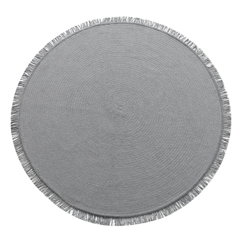 Handwoven Cotton Rug Round, 120 to 150 cm Diameter Solid Colour — Atrium NH-050