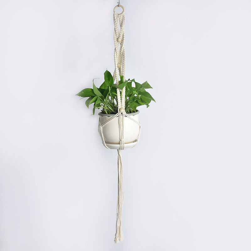 Macrame Plant Hanger, Handwoven Cotton Rope — Atrium NH-386