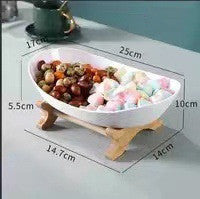 Ceramic Candy Dish for Fruit and Sweets, Tiered Stand — Marmo NH-608