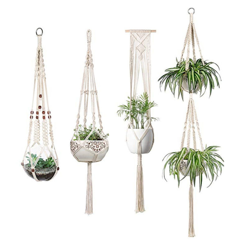 Macrame Plant Hanger, Handwoven Cotton Rope — Atrium NH-386