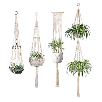 Macrame Plant Hanger, Handwoven Cotton Rope — Atrium NH-386