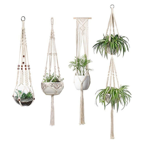 Macrame Plant Hanger, Handwoven Cotton Rope — Atrium NH-386
