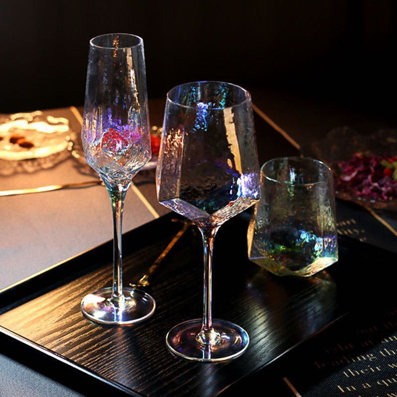 Hammered Glass Wine Goblet — Verre NH-1558