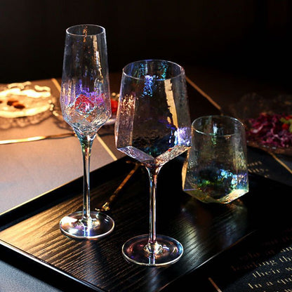 Hammered Glass Wine Goblet — Verre NH-1558