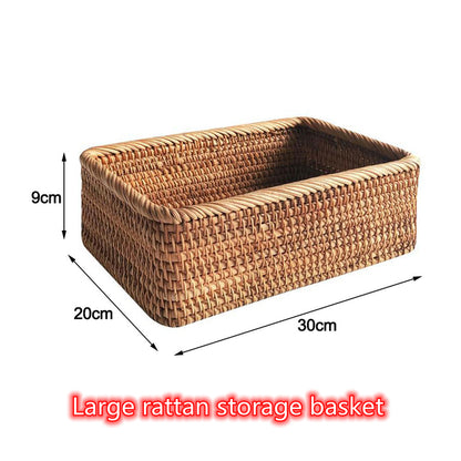 Rattan Storage Basket, Handwoven Rectangular — Weave NH-464