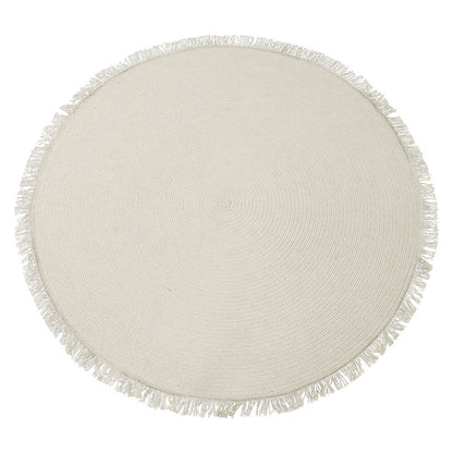Handwoven Cotton Rug Round, 120 to 150 cm Diameter Solid Colour — Atrium NH-050