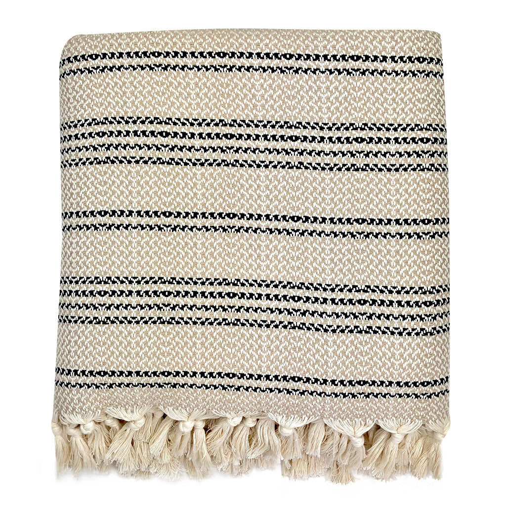 Turkish Cotton Woven Stripe Throw — Fell NH-1538