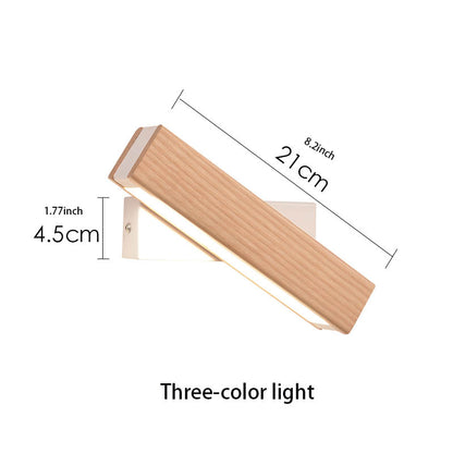 Wooden Wall Light Bedroom, Rotatable Head — Meridian NH-707