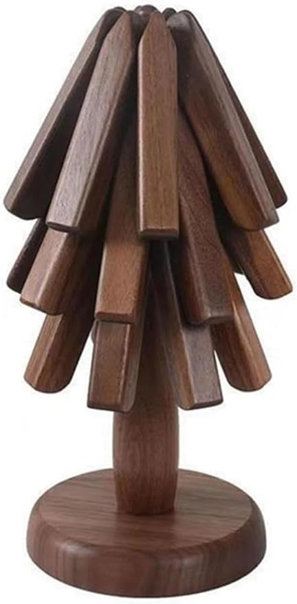 Walnut Coasters, Solid Wood with Stand — Grove NH-443