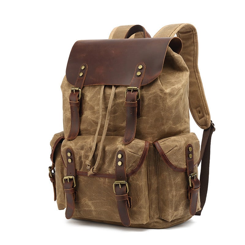 Waxed Canvas Laptop Bag with Leather Trim — Transit NH-1483