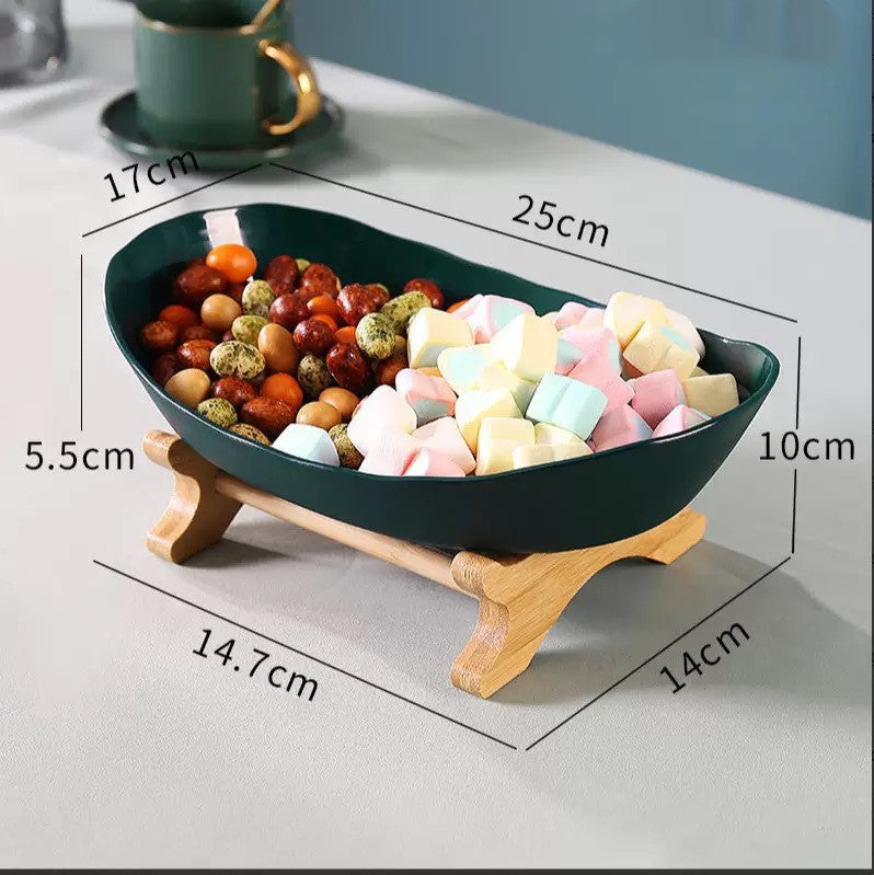 Ceramic Candy Dish for Fruit and Sweets, Tiered Stand — Marmo NH-608