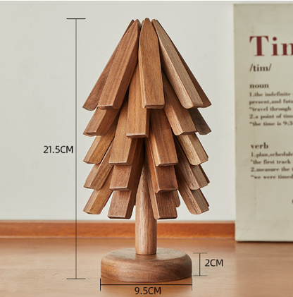 Walnut Coasters, Solid Wood with Stand — Grove NH-443