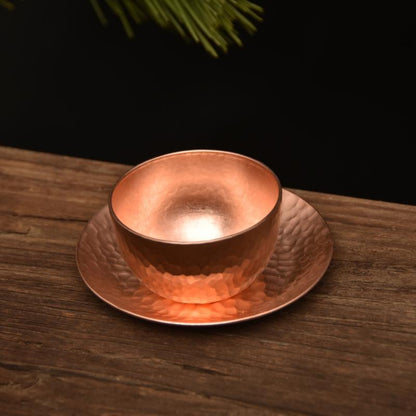 Handmade Thick Pure Copper Tea Cup, Hammered Drinking Cup — Solace NH-954