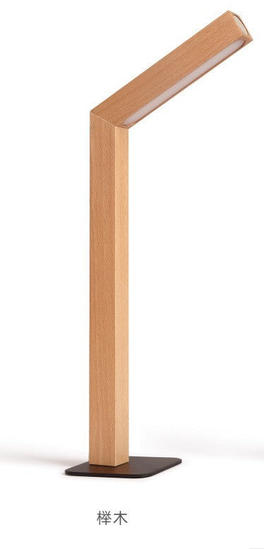 Wooden Bedside Lamp, Turned Wood Base, Fabric Shade — Meridian NH-048