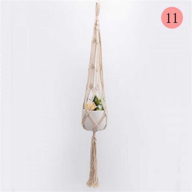Macrame Plant Hanger, Handwoven Cotton Rope — Atrium NH-386