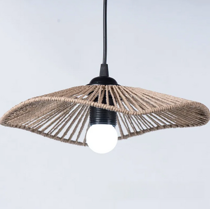 Woven Paper String Lampshade, Rattan Look, Shade Only — Meridian NH-725