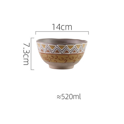 Stoneware Dinner Plates and Bowls, Colour Glaze — Marmo NH-603