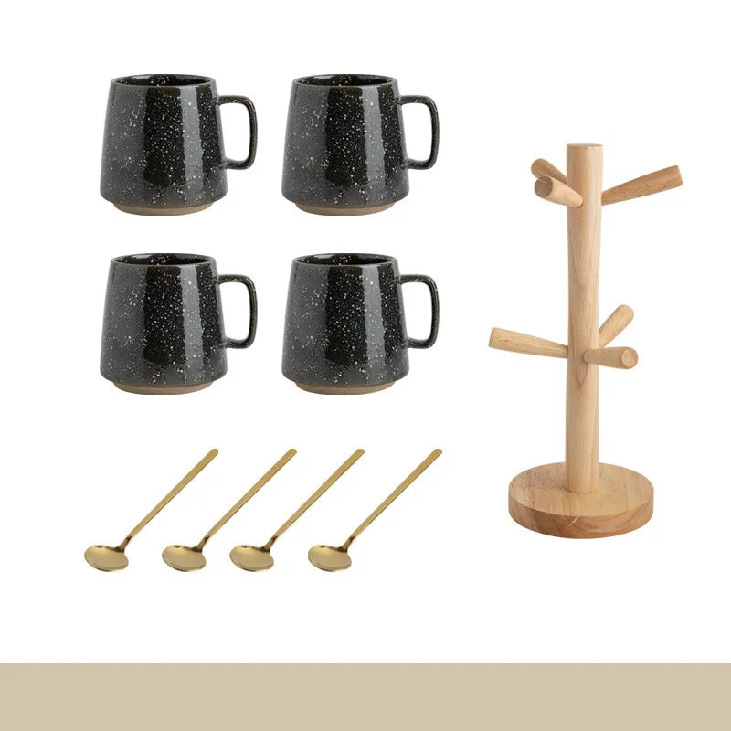 Stoneware Mug for Coffee and Tea, Textured Glaze — Marmo NH-611