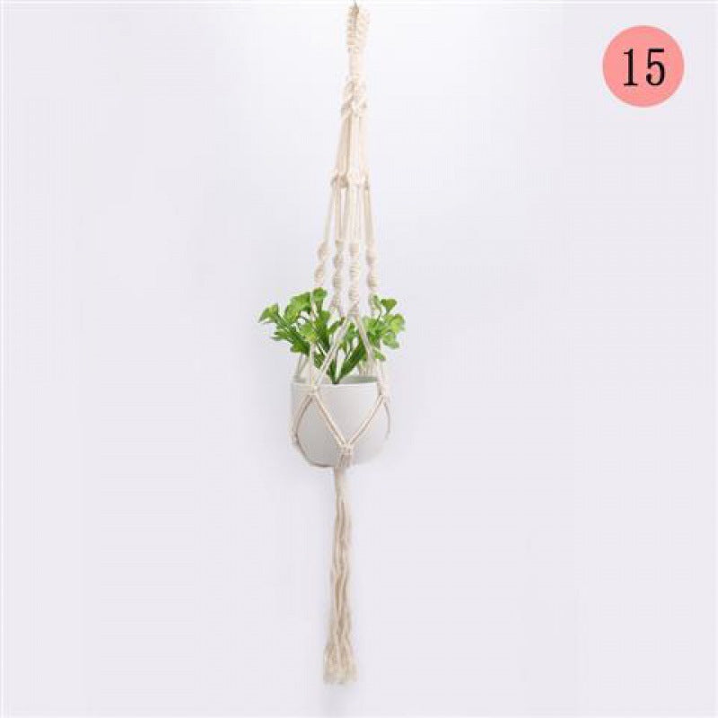 Macrame Plant Hanger, Handwoven Cotton Rope — Atrium NH-386