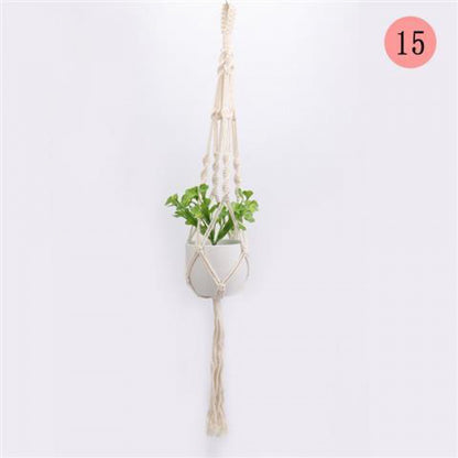 Macrame Plant Hanger, Handwoven Cotton Rope — Atrium NH-386